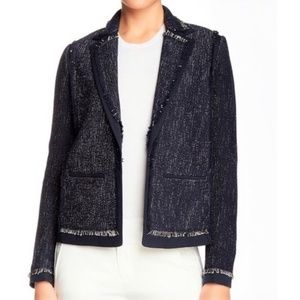 Vince Navy Blue Soft Boucle Fringe Blazer